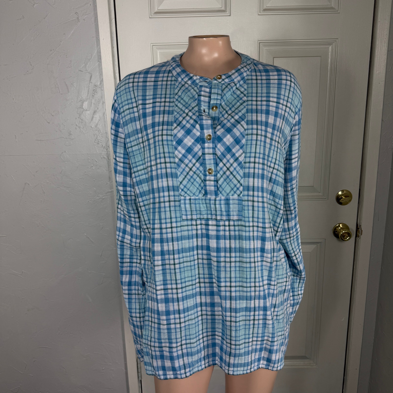 Vermont Country Store Womens Shirt L Cotton Plaid Button Long Sleeve Aa3